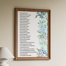 Load image into Gallery viewer, Prayer For Peace Prayer of Saint Francis Lord, make me an instrument of your peace - Prayer print for Home Framed & Unframed Options