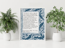 Load image into Gallery viewer, Much Ado About Nothing Print Shakespeare Quote Art, Don John Monologue