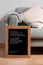 Load image into Gallery viewer, INXS “Never Tear Us Apart” Lyrics Print
