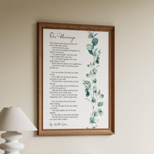 Load image into Gallery viewer, On Marriage Kahlil Gibran Poem - UNFRAMED