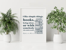 Load image into Gallery viewer, Daphne du Maurier Books Quote Print: Book Lover Gift, Bookshelf Decor