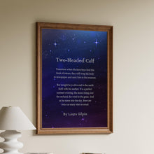 Load image into Gallery viewer, Laura Gilpin Poem Print: Two-Headed Calf, Starry Night Art