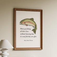 Load image into Gallery viewer, Fishing Quote Wall Art Henry David Thoreau