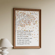 Load image into Gallery viewer, Robert Frost Poem Print Nothing Gold Can Stay