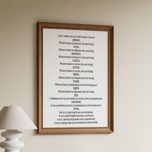 Load image into Gallery viewer, Prayer For Peace Prayer of Saint Francis Lord, make me an instrument of your peace - prayer print for Home nursery Art UNFRAMED