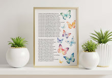 Load image into Gallery viewer, Litany of Humility Art: Butterfly Wall Art, Catholic Prayer, Modern Catholic Art