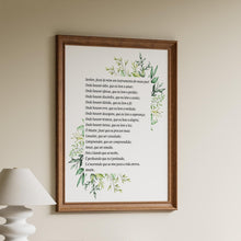 Load image into Gallery viewer, Portuguese Prayer For Peace Prayer of Saint Francis Lord, make me an instrument of your peace - Oração de São Francisco