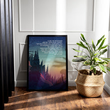 Load image into Gallery viewer, John Muir Quote Print: "Climb the mountains and get their good tidings."