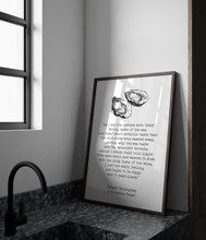 Load image into Gallery viewer, Ernest Hemingway Quote Print, As I ate the oysters... A Moveable Feast Book, Oyster Print in Black and White Unframed & Framed Options