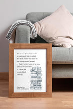 Load image into Gallery viewer, Jane Austen Reading Quote from Pride and Prejudice - I declare after all there is no enjoyment like reading! - Reading Nook Decor