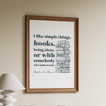 Load image into Gallery viewer, Daphne du Maurier Books Quote Print: Book Lover Gift, Bookshelf Decor