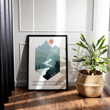Load image into Gallery viewer, John Muir Quote Of all the paths you take in life, make sure a few of them are dirt, unique hiking gifts, Framed & Unframed