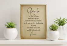 Load image into Gallery viewer, Glory Be Prayer Print "Glory be to the Father..." Modern Catholic Art, Christian Artwork, Framed & Unframed Options