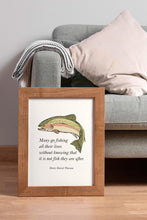 Load image into Gallery viewer, Fishing Quote Wall Art Henry David Thoreau