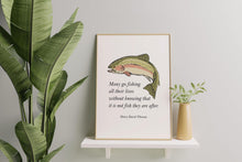 Load image into Gallery viewer, Fishing Quote Wall Art Henry David Thoreau