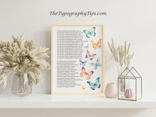 Load image into Gallery viewer, Litany of Humility Art: Butterfly Wall Art, Catholic Prayer, Modern Catholic Art
