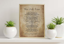Load image into Gallery viewer, The Oak Tree Poem By Johnny Ray Ryder Jr Poem Poster Print
