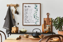 Load image into Gallery viewer, Christian Affirmation Print You Are... Beautiful, Victorious, Enough, Created, Strong, Amazing, Capable, Chosen, Never Alone, Loved