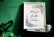 Load image into Gallery viewer, Dearest Gentle Reader Poster, Book Lover Gift