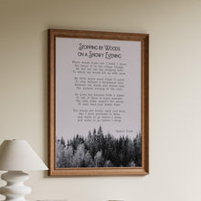 Load image into Gallery viewer, Robert Frost Poem Print: Stopping by Woods on a Snowy Evening