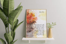 Load image into Gallery viewer, Robert Frost Poem Print - Nothing Gold Can Stay Wall Art - Autumn Poetry Poster - Fall Decor - Literary Gift for Book Lovers