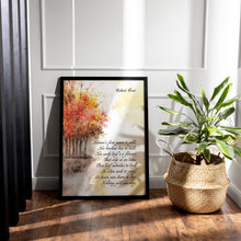 Load image into Gallery viewer, Robert Frost Poem Print - Nothing Gold Can Stay Wall Art - Autumn Poetry Poster - Fall Decor - Literary Gift for Book Lovers