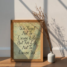 Load image into Gallery viewer, We Travel Not To Escape Life But For Life Not To Escape Us Travel Poster - Vintage map - Framed & Unframed Options