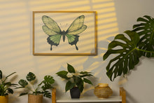 Load image into Gallery viewer, Green Butterfly Wall Art – Nature-Inspired Watercolor Print
