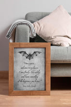 Load image into Gallery viewer, Dracula Quote Print Welcome Sign Gothic Wall Art - Literary Decor - Bram Stoker Poster - Victorian Horror Aesthetic - Vampire Welcome Sign