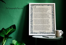 Load image into Gallery viewer, If Poem by Rudyard Kipling Print Vintage William Morris Style Wall Art