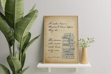 Load image into Gallery viewer, A Reader Lives a Thousand Lives Quote Print - Book Quote Posters, Book Nook, Reading Poster, Book shelf decor, Bookstagram Props