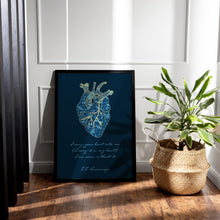 Load image into Gallery viewer, Kintsugi I carry your heart (I carry it in my heart) - E.E. Cummings Anatomical heart