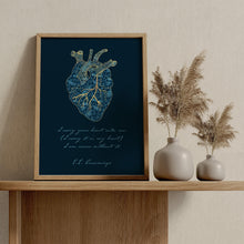 Load image into Gallery viewer, Kintsugi I carry your heart (I carry it in my heart) - E.E. Cummings Anatomical heart