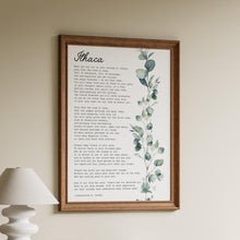 Load image into Gallery viewer, Ithaca Poem Print: Constantine Cavafy, Eucalyptus Watercolor Art