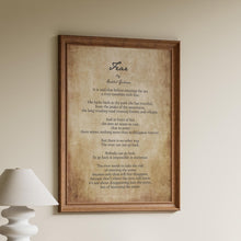 Load image into Gallery viewer, Kahlil Gibran Fear Poem Print Inspirational Wall Art