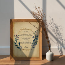 Load image into Gallery viewer, Hail Mary Prayer Print - Hail Mary Full of Grace - Unframed Prayer Print - Catholic Prayer UNFRAMED
