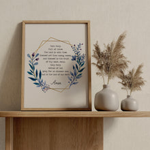 Load image into Gallery viewer, Hail Mary Prayer Print - Hail Mary Full of Grace - Unframed Prayer Print - Catholic Prayer UNFRAMED
