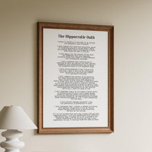 Load image into Gallery viewer, Hippocratic Oath Print Doctor Gift Medical Graduation Gift Doctor Graduation Gift - Framed & Unframed Options