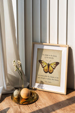 Load image into Gallery viewer, Maya Angelou Butterfly Quote "We delight in the beauty of the butterfly..." Bookish Wall Art, Book Shelf Decor