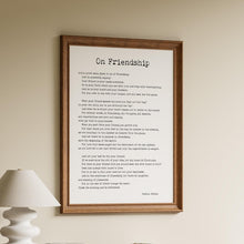Load image into Gallery viewer, Kahlil Gibran On Friendship Poem Art Print, Best Friend Gift