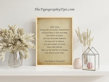 Load image into Gallery viewer, Winston Churchill Quote Print – Be Kind but Be Fierce – Motivational Wall Art for Young Leaders & Change Makers