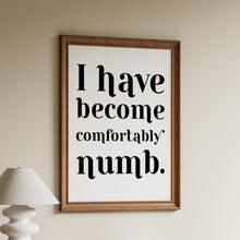 Load image into Gallery viewer, Pink Floyd Comfortably Numb Wall Art - Lyrics Print