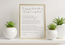 Load image into Gallery viewer, E.E. Cummings Poem Print: "I Carry Your Heart" Engagement Presents