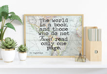 Load image into Gallery viewer, St Augustine Print The world is a book, and those who do not travel read only one page - Travel Poster for Home Framed & Unframed Options