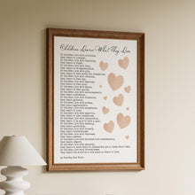 Load image into Gallery viewer, Children Learn What They Live Print Dorothy Law Nolte Poem