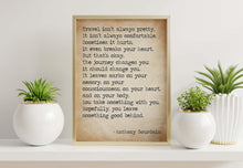 Load image into Gallery viewer, Anthony Bourdain Print Travel isn't always pretty - inspirational print for Home, Inspirational Bourdain quote Framed & Unframed Options