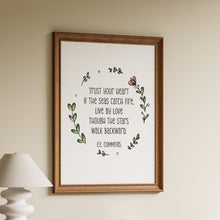 Load image into Gallery viewer, EE Cummings Quote Print: Trust Your Heart, Bookish Gifts