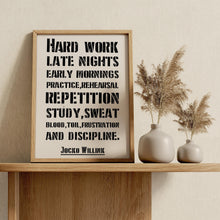 Load image into Gallery viewer, Jocko Willink Print Hard work, late nights, early mornings Inspirational poster Discipline equals freedom - Physical Art Print