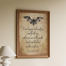 Load image into Gallery viewer, Dracula Book Quote Print Bram Stoker I am longing to be with you... Build our castles in the air Literary Wall Art Framed & Unframed Options
