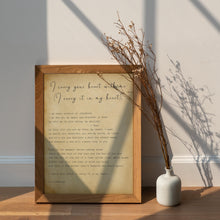 Load image into Gallery viewer, E.E. Cummings Poem Print: "I Carry Your Heart" Engagement Presents